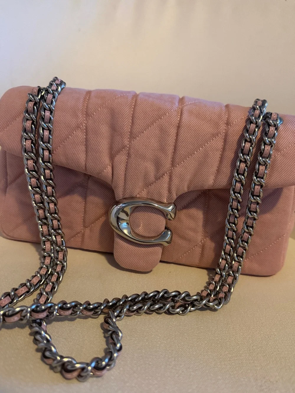 Coach Quilted Ballerina Tabby bag 26 with Chain Strap